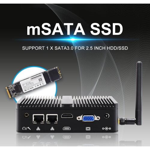 Cheap Price mini pc windows 10 fanless micro server celeron J4125 J1900 dual Lan soft router firewall computer