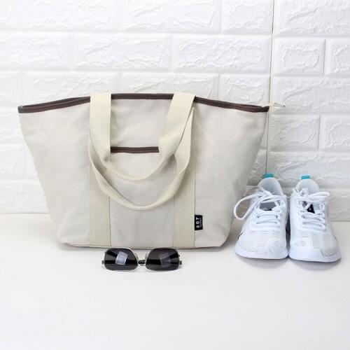 2021 New Fashion Large-capacity Canvas Bag Ladies Shoulder Portable Zipper Simple Tote Bag Purses and Handbags Luxury Designer