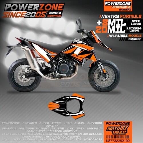 PowerZone Custom Team Graphics Backgrounds Decals 3M Stickers Kit For KTM SM SMR690 2007-2011 102