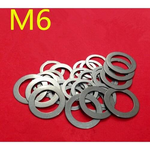 100PCS M6 flat Thin washer shim 0.1mm 0.2mm 0.3mm 0.5mm 304 Stainless Steel Ultra-thin Flat Washer Gasket Gap Adjustment washer