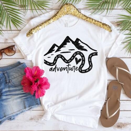 Casual Ladies Basic O-collar Short Sleeved Road Trip Print Harajuku Top Women T-shirt Women T-shirt Girl,Drop Ship