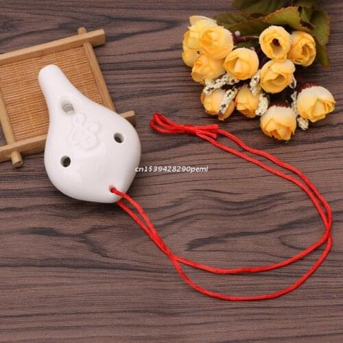 Professional 6 Hole Ocarina Ceramic Alto AC Key Flute Musical Instrument Dropship