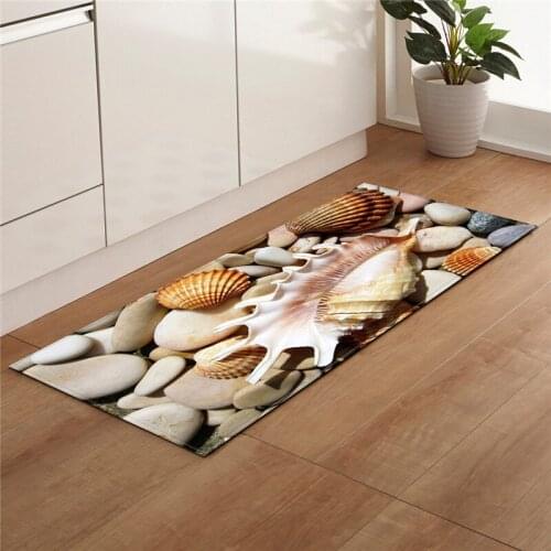 Modern Printed Beach Stone Shell Anti-Slip Mat Area Living Room Balcony Bathroom Nordic Carpet Doormat Hallway Bath Kitchen Mats
