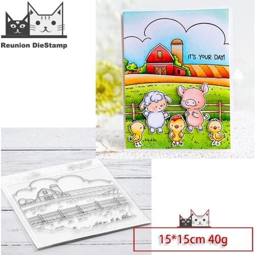 Reunion Farm Grange Clear Stamp for Scrapbooking Transparent Silicone Rubber Stamping DIY Photo Album Card Making Decor