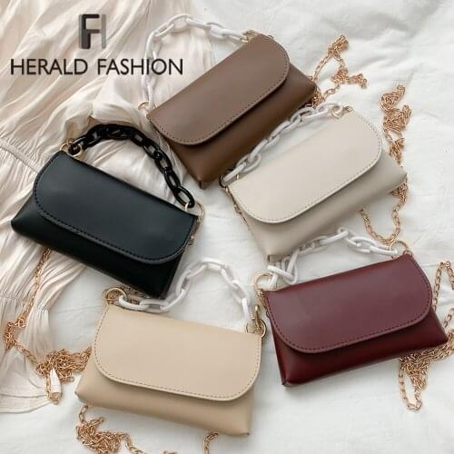 2020 Luxury Handbags Vintage Small PU Leather Crossbody Bags For Women Shoulder Messenger Bags Chain Designer Female Flaps Purse