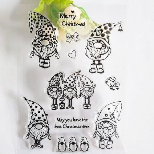 Christmas Dwarf Transparent Clear Stamp/Seal for DIY Scrapbooking / Photo Album Decorative Silicone Stamps Sheets