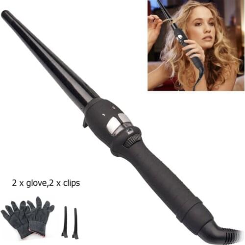 Titanium Tourmaline Cearamic Conical Barrel Curling iron Tapered Wand Hair curler Curling Tong