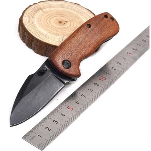 Mini folding knife outdoor survival tactical knife Combat camping hunting pocket knives EDC Multi Tools wood handle multitool