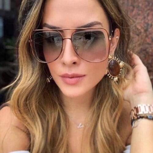 Oversized sunglasses women fashion brand pilot shadow for women luxury metal sun glasses ladies sexy glasses vintage oculos