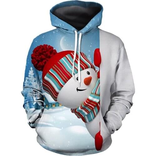 3D Unisex Printing Hooded Sweater Novelty Sweaters Ugly Christmas Sweater Xmas Unisex Men Women Santa Funny Christmas Sweater Pullover Lovers Clothing