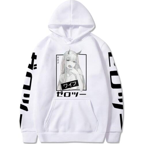 Zero Two Hoodie Beautiful Girl Print Anime Darling In The Franxx Cosplay Loose Oversized 4XL Solid Men Women Pullover Sweatshirt