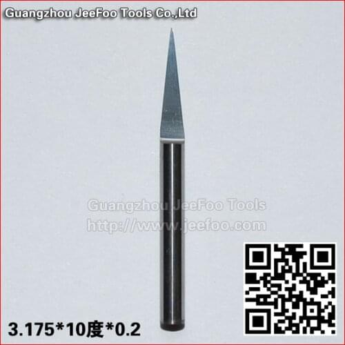 3.175*10degree*0.2 Solid Carbide Flat Bottom Engraving Bit, CNC Router Tool ,Cutting Knifes Tools, Flat Bottom PCB Engraving