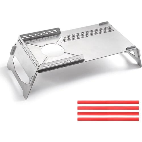 Outdoor Collapsible Camping Stove Stable Portable Stainless Steel Camping Stove Bracket Table for Picnic Beach Indoor Outdoor