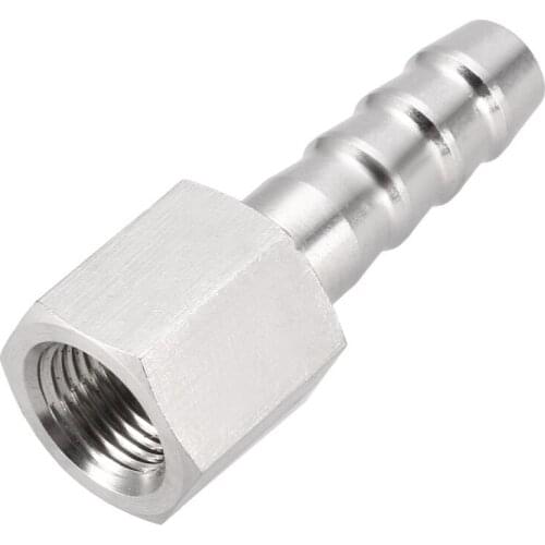 Uxcell 1Pcs Stainless Steel Barb Hose Fitting Connector Adapter 8mm Barbed X G1/8 Female Pipe to connect lines for air etc