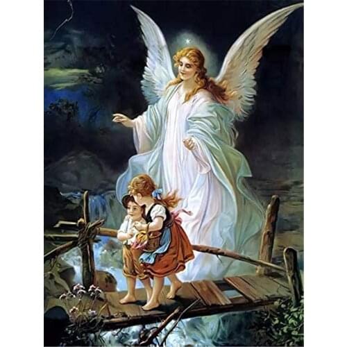 Region Angel Printed Water-Soluble Canvas 11CT Cross Stitch Full Kit Embroidery DMC Threads Craft Sewing Painting Stamped