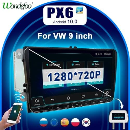 PX6 CARPLAY 2 DIN Android 10 car radio for VW Volkswage PASSAT B7 Golf 5 6 Tiguan Seat Leon Altea Toledo 2din auto audio stereo