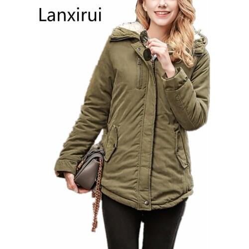 Women Parka Fashion Autumn Winter Warm Jackets Women Long Parkas Hoodies Office Lady Cotton Coat