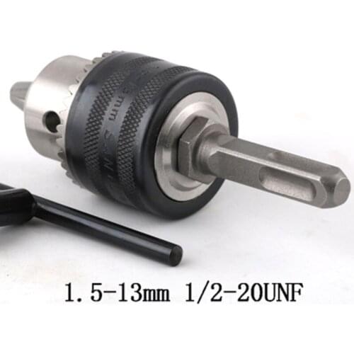 1.5 ~ 13mm Keyed Drill Chuck 1/2" 20UNF with Key and Adapter Electric drills and Rotary Hammers Accessories