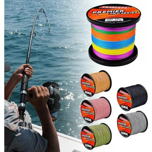 1 Roll 300M Super Strong PE Colorful Braided Fishing Line 4 Strands Fish Line 6LB-100LB for Saltwater/Freshwater 6 Colors