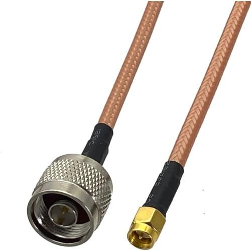 1pcs RG142 N Male Plug to SMA Male Plug RF Coaxial Connector Pigtail Jumper Cable New 6inch~5M