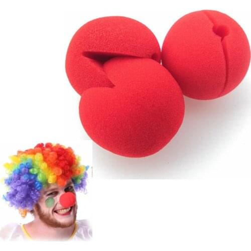 10Pcs Red Foam Small Ball Circus Clown Nose Comic Party Halloween Costume Magic Dress Accessories Decoration