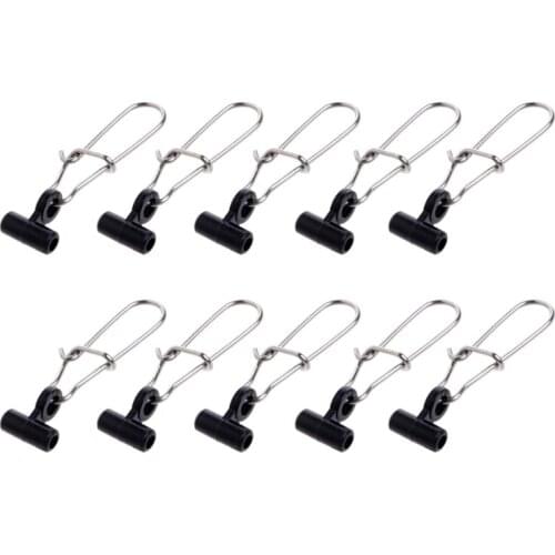 10Pcs Fishing Sinker Slide Snap Clip Connector Swivels For Finder Braided Line Fishing Tools