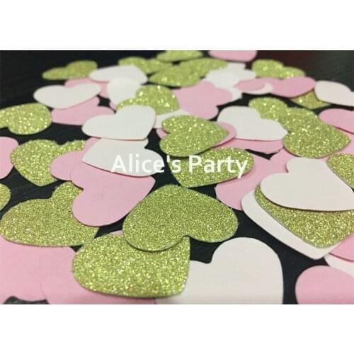 New 400pcs Gold Pink Light Pink Heart Confetti Wedding Birthday Party Baby shower Confetti Table Scatter Setting Photo Shoot