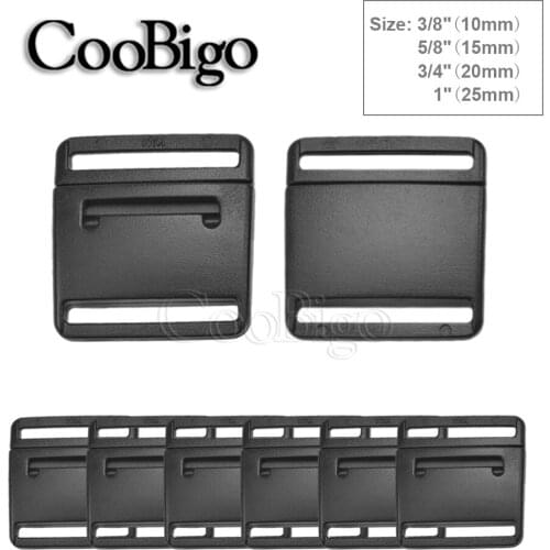 50pcs 10mm 15mm 20mm 25mm Flat Safety Breakaway Release Buckle Plastic Black for Bag Strap Pet Collar Belt Webbing DIY Accessory