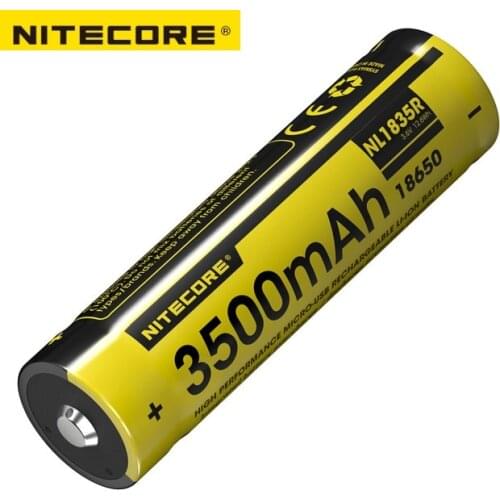 NITECORE NL1835R/NL1834R/NL1826R 3.6V 18650 battery High Performance Micro-USB Rechargeable Li-ion Battery