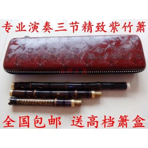 Free shipping factory direct professional quality black bamboo flute xiao three sections G tune in F flute instruments Xiao s