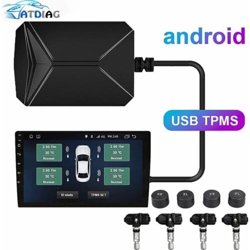 Tyre pressure alarm Internal USB Android TPMS Car Tire Pressure Sensors Monitoring System Display Navigation Tyre Pressure Alarm