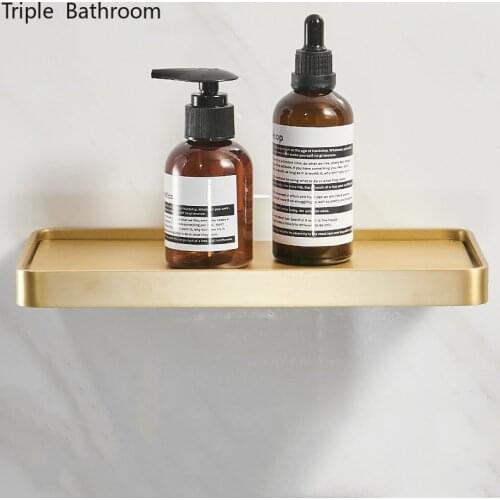Shampoo Shower Gel Storage Holder Brass Need To Punch Restroom Wash Supplies Racks Household Accessories Bathroom Shelves