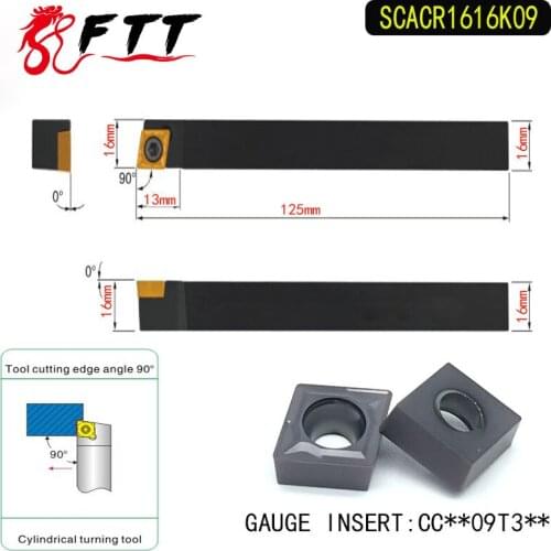 SCACR1616K09 90 Degrees External Turning Tool Holder For CCMT09T304 CCMT09T308 Used on CNC Lathe Machine