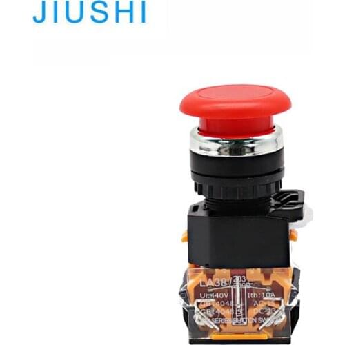 LA38-11M Hole diameter 22mm momentary push button switch mushroom head red green 1NO 1NC
