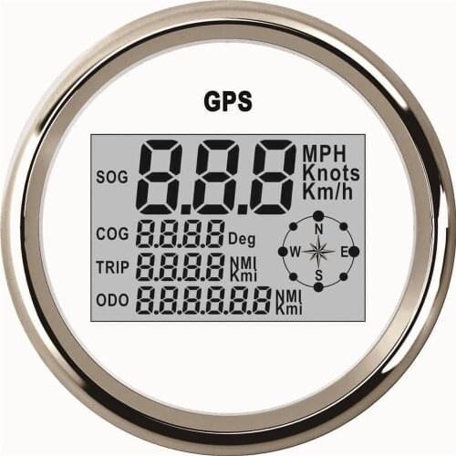 1pc 85mm Digital GPS Odometers MPH Knots KM Auto Motorcycle Gauges Speedometers Sog Cog Trip Meters 9-32v with Backlight Antenna