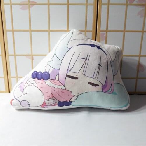 Anime Kobayashi-san Chi no Maid Dragon pillow doll toy KannaKamui short plush stuffed double sided pillow toy gift