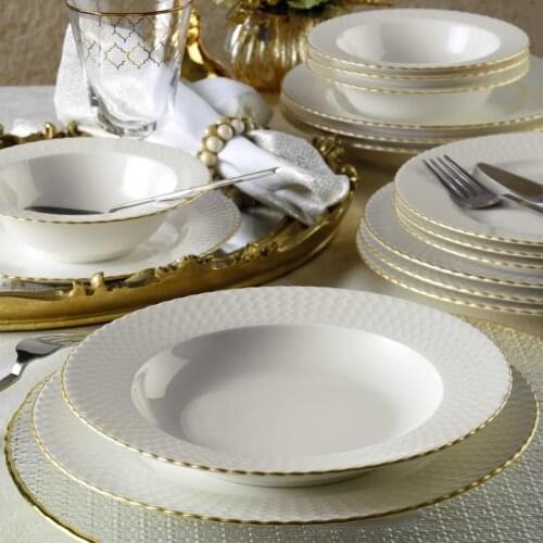Kutahya has Porcelain Bone Yron 24 Piece Dinnerware Meshed