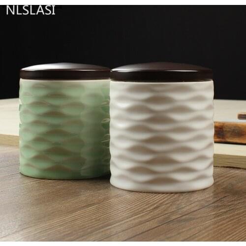 Chinese celadon tea storage cans with lids sealed moisture-proof travel portable storage tanks home tea accessories WSHYUFEI