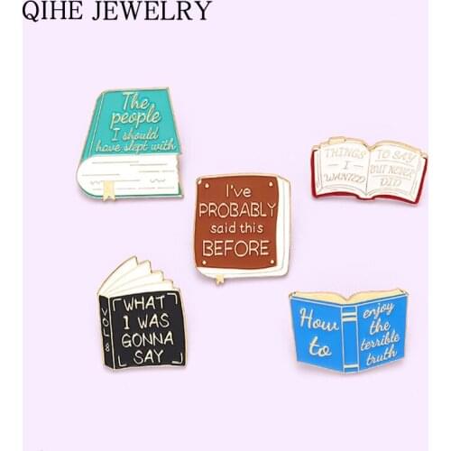 Books Theme Series Enamel Pins Custom Books Brooches Backpack Badges Lapel Pin Jewelry Gifts for Students Friends Wholesale
