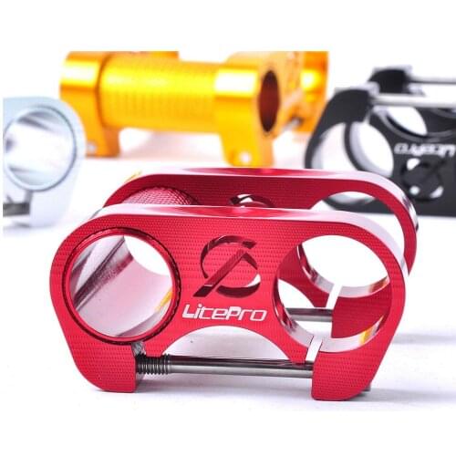 Litepro Aluminum CNC Folding Bike Handlebar Stem Riser BMX Bicycle Handlebar Riser Double Stem 25.4mm