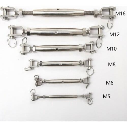Free shipping Wholesale rigging hardwares M12 jaw and jaw stainless steel 304 close body type turnbuckles