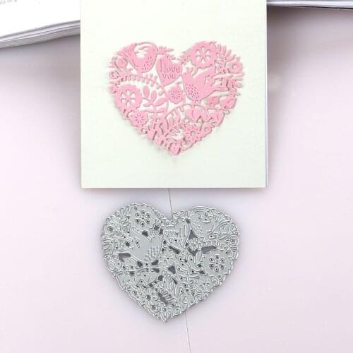DUOFEN METAL CUTTING DIES 2020 flowers love bird heart I LOVE YOU stencil for DIY papercraft projects Scrapbook Paper Album