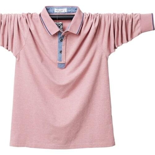 2021 Fall New Brand Mens Loose Long Sleeve Polo Shirt Comfortable Cotton Stretch Business Casual Plus Size Fashionable Polo
