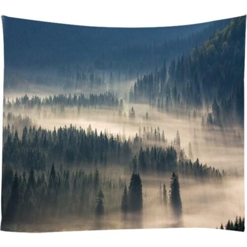 Natural Landscape The Primeval Forest Woods Towering Teees Tapestry Wall Hanging Bed Spread Beach Towel Table Cloth Yoga Mat