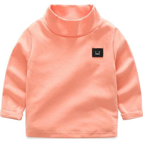 2020 new Autumn boys girls turtleneck sweatshirts Hoodies Solid color Cotton Bottoming shirt toddler kids T shirt clothing