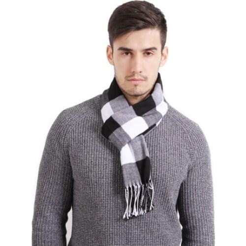 Autumn and winter new mens scarf warm Korean British Plaid imitation cashmere all over the classic mens and womens student sc