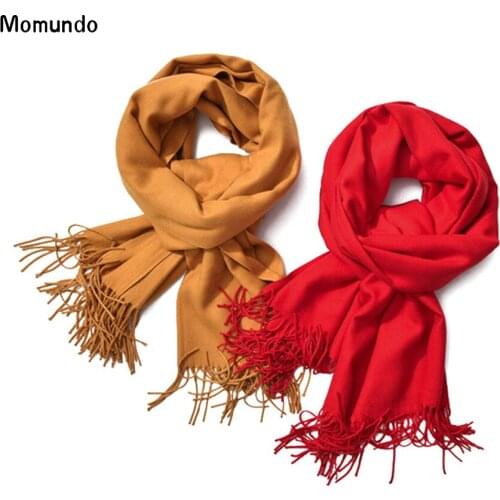 Autumn Winter New Women Scarf Good Quality Soft Solid Color Female Shawl With Tassel Gift Multi-Color Neckerchief