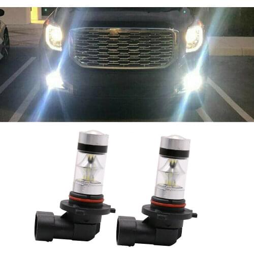 Pair 9140 9145 H10 HB3 9005 LED 100W 6000K White Driving DRL Fog Light Bulbs