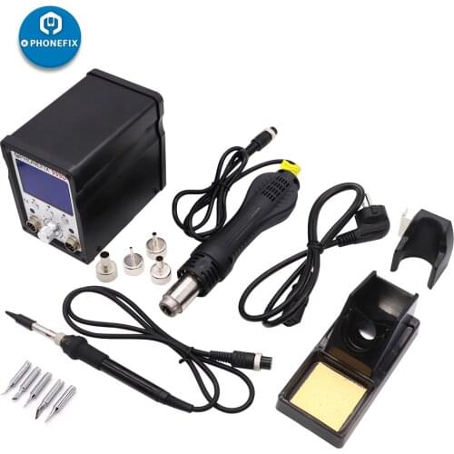 PHONEFIX Professional 999D Hot Air Rework Station Digital LCD Display Soldering Iron Station Lead-Free Digital Welding Tool