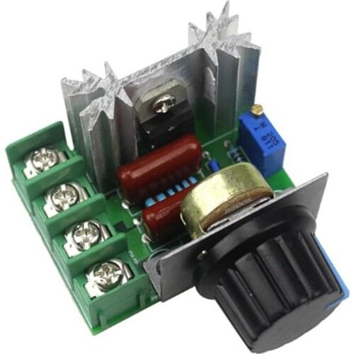 1Pcs Adjustable 50-220V Thermostat Control AC Voltage Regulator Module AC 220V 2000W SCR Dimmers Motor Speed Controller